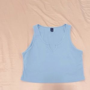 blue cropped tank